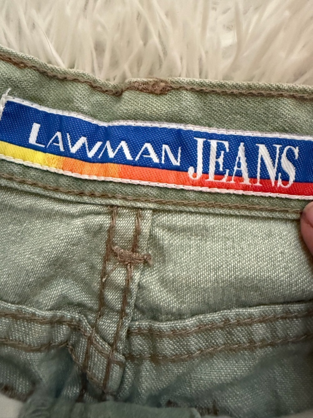 Vintage Green High Waisted Jeans Size XS 25 Waist Straight Leg Minimalist - Picture 2 of 6